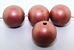 COPPER SATIN MATTE 18MM ROUND BEADS - Lot of 12