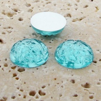 Aqua Jewel Baroque Domed - 18mm. Cabochons - Lots of 144