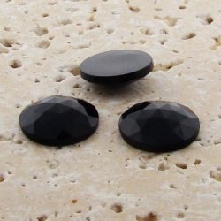 Jet Opaque Multi Faceted - 11mm Round Cabochons - Lots of 144