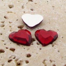 Ruby Jewel Faceted - 15mm. Heart Domed Cabochons - Lots of 144