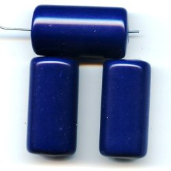NAVY 39X20MM BARREL BEADS - Lot of 12