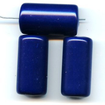 NAVY 39X20MM BARREL BEADS - Lot of 12
