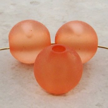 APRICOT MATTE 22X20MM SQUASH ROUND BEADS - Lot of 12