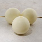 IVORY 16MM SMOOTH ROUND BEADS - Lot of 12
