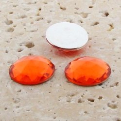 Orange Jewel Multi Faceted - 15mm Round Cabochons - Lots of 144