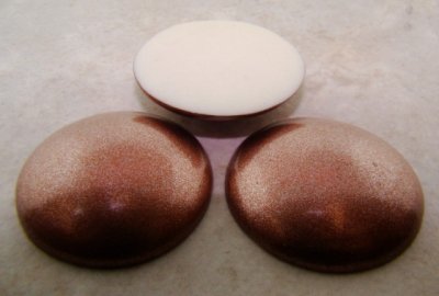 34mm. BRONZE GLITTER ROUND CABOCHONS - Lot of 36