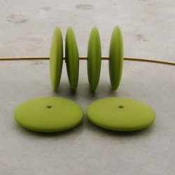 MINT GREEN MATTE 18MM SMOOTH SPACER DISC BEADS - Lot of 12