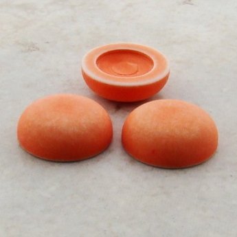16mm. ORANGE MATTE WASH ROUND CABOCHONS - Lot of 48