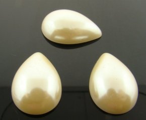 20X15MM CULTURA LOW DOME PEARL PEAR CABOCHONS - Lot of 72
