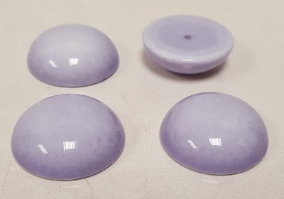 29mm. PURPLE WASH SHINY ROUND CABOCHONS - Lots of 36