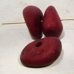 BURGUNDY MATTE 28X23MM NUGGET BEADS - Lot of 12
