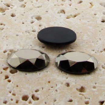Hematite Faceted - 25x18mm. Oval Domed Cabochons - Lots of 72