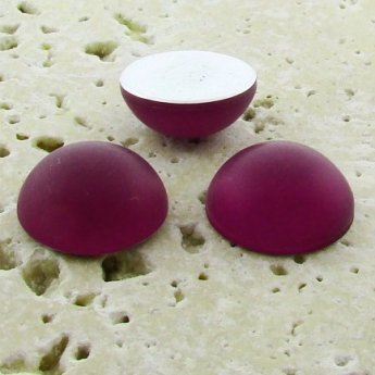 Fuchsia Matte Frosted - 18mm Round Domed Cabochons - Lots of 144