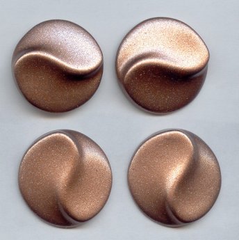 33mm. BRONZE GLITTER TEXTURED ROUND CABOCHONS - Lot of 36