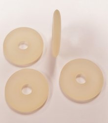 IVORY MATTE 26x4mm. ROUND FLAT DONUT BEADS - Lots of 12