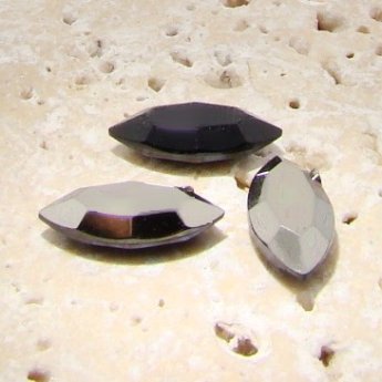 Hematite - 15x7mm. Navette Faceted Gem Jewels - Lots of 144