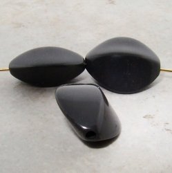 GREY 22X20X12MM FLAT OVAL PEDAL BEADS - Lot of 12