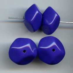 DEEP BLUE 11x18MM ROUND NUGGET SPACER BEADS - Lot of 12