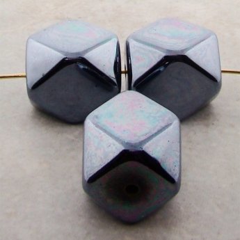 HEMATITE 22X20MM OVAL FACETED BEADS - Lot of 12