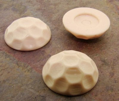 23mm. IVORY HAMMERED TEXTURED CRATER ROUND CABOCHONS - Lot of 36