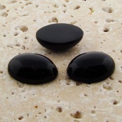 Jet Opaque - 14x10mm. Oval Domed Cabochons - Lots of 144