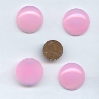 Pink Moonstone - 25mm. Round Domed Cabochons - Lots of 12