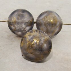 BLACK DIAMOND DRIZZLE 22MM BAROQUE ROUND BEADS - Lot of 12
