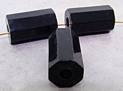 (image for) JET 23X13MM OCTAGON BARREL BEADS - Lot of 12