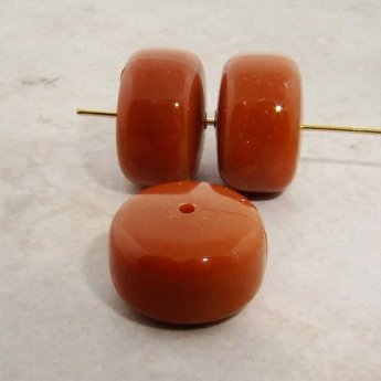 (image for) CARAMEL 18X11MM SPACER TIRE BEADS - Lot of 12