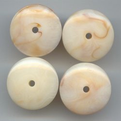 BEIGE MARBLE 8x25mm. ROUND DISC SPACER BEADS - Lots of 12