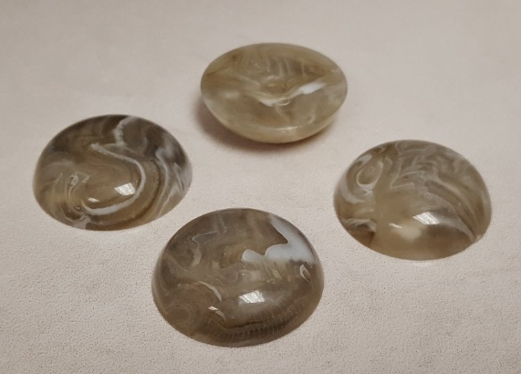 (image for) 24mm. GREY MARBLE SMOOTH ROUND CABOCHONS - Lots of 36