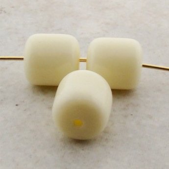 IVORY 12X12MM BARREL BEADS - Lot of 12