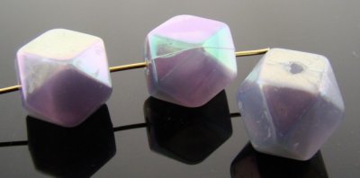 (image for) GREY MARBLE AB 16X14MM FACETED RECTANGLE BEADS - Lot of 12