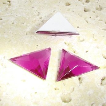 Fuchsia Faceted - 18x18mm. Triangle Cabochons - Lots of 144