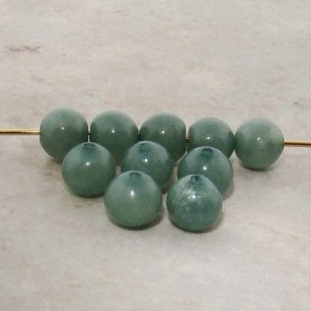 JADE 8MM SMOOTH ROUND BEADS - Lot of 12