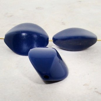 NAVY 28X24X14MM FLAT OVAL PEDAL BEADS - Lot of 12