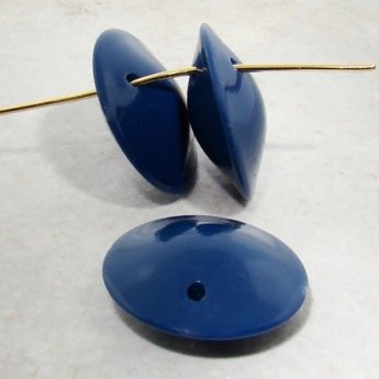 NAVY BLUE 21MM ROUND SMOOTH PENDANTS - Lot of 12