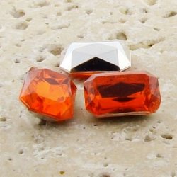 Orange Jewel - 25x18mm. Octagon Faceted Gem Jewels - Lots of 72