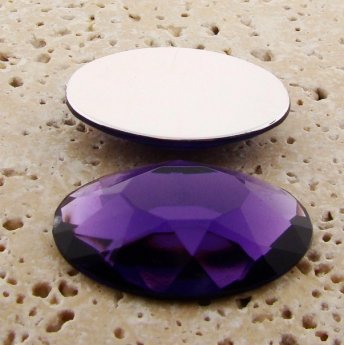 Amethyst Jewel Faceted - 40x30mm. Oval Cabochons - Lot of 4