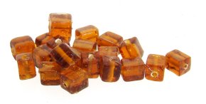 1/2 POUND - 625 GLASS TOPAZ SMOOTH 8x6mm. RECTANGLE BEADS