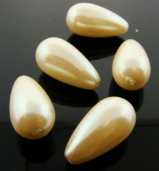CULTURA 22X12MM TEAR DROP SMOOTH JAPANESE PEARLS - Lot of 12