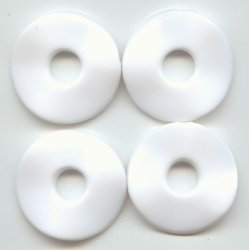 WHITE 3x30MM WAVY DISC BEADS - Lot of 12