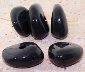 DARK GREY 23X29 LARGE CENTER HOLE NUGGET BEADS - Lot of 12