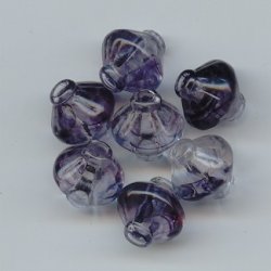 CRYSTAL BLACK INK 15X15MM CARVED BICONE BEADS - Lot of 12