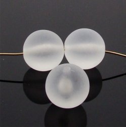 CRYSTAL MATTE 13MM ROUND SMOOTH BEADS - Lot of 12