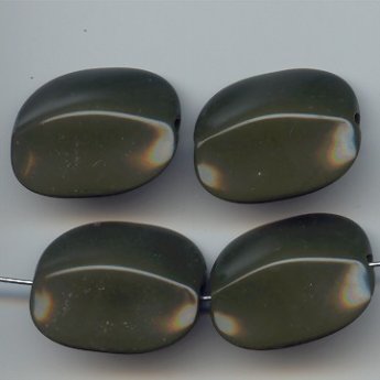 DK KHAKI GREEN 28X24 FLAT ROUNDED EDGE RECTANGLE BEAD- Lot of 12