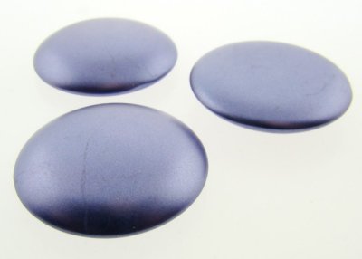 30mm. PURPLE BLUE METALLIC ROUND CABOCHONS - Lot of 36