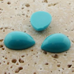 Turquoise Opaque - 18x13mm. Pear Domed Cabochons - Lots of 144