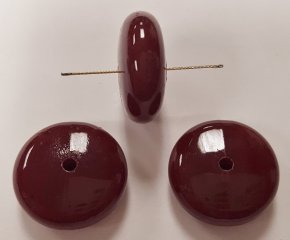 BURGUNDY 8x18mm. SMOOTH TIRE SPACER BEADS - Lots of 12