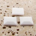 White Opaque Faceted - 15mm. Square Cabochons - Lots of 144